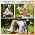 thumbnail image 4 of Therian Mask Kit Seenelling, máscara de gato en blanco con tela de fieltro, 4 of 6