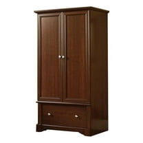Maklaine Traditional Engineered Wood Wardrobe Armoire in Select Cherry