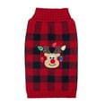 thumbnail image 2 of Christmas Dog Sweater Pet Clothes with Leash Ring Soft Fleece Pullover Puppy Warm Sweaters Santa Hat Pattern Vest Xmas Red Plaid Winter Clothes for Pets, 2 of 9
