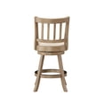 thumbnail image 3 of Benjara Adam 24" Solid Wood Swivel Counter Stool- Slatted Back- Ivory, 3 of 6