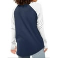 thumbnail image 5 of Eryao Thumb Hole Shirts Women Trendy Color Block Raglan Long Sleeve Pullover Tops 2025 Dressy Casual Lightweight Round Neck Blouses People Free Dupes,Dark Blue,M, 5 of 5