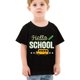 thumbnail image 1 of Kid-Friendly Fashion, Hello SCHOOL" Youngsters' T-Shirt, Short Sleeve, Crew Neck, Casual Summer Top for Boys & Girls, Machine Washable, 1 of 7