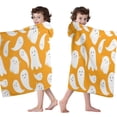 thumbnail image 4 of Orange Halloween Ghosts Hooded Bath Towel，60"x35" for Ages 3 To 12 Kids, Quick Dry Lightweight Soft Microfiber Hood Beach Towel Cover Up for Kids, 4 of 7