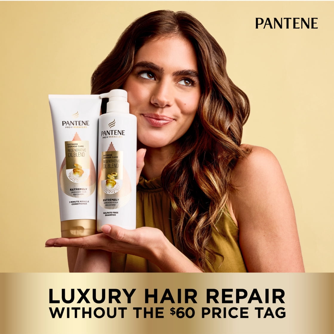 (4 pack) Pantene Pro-V Miracles Shampoo, Sulfate Free, Extreme Damage Care Regenerative Oil Blend, 13.5 fl oz