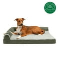 thumbnail image 5 of FurHaven Pet Products Two-Tone Faux Fur & Suede Cooling Gel Top Deluxe Chaise Lounge Pet Bed for Dogs & Cats - Dark Sage, Jumbo, 5 of 13