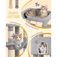 thumbnail image 3 of Cat Tree, 58.7‑Inch Tall Multi‑Level Cat Tower for Indoor Cats with Scratching Posts, Hammock and Cat Cave, Light Gray, 3 of 9