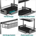 thumbnail image 4 of Under Sink Kitchen Storage Stainless Steel, 2 Sliding Tiers Under Sink Kitchen Shelf, High Quality Under Sink Kitchen Organizer, Multi-Purpose Kitchen Under Sink Storage Lumten, 4 of 5