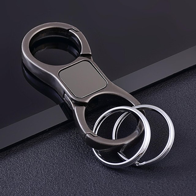 Llavero de moda 2 Organización de llaves de resorte Aleación de zinc Llavero de doble llave para hombres Negro Baoblaze Llavero de llaves