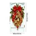 thumbnail image 4 of Cheapark 70.9x35.4 Inch Christmas Door Garland - With Bow, Bells & Pinecones for Wreath/Door Cover, Party Decor, 4 of 6