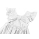 thumbnail image 5 of Vestido Dutebare para niñas pequeñas, algodón y lino, con volantes, blanco 80, 5 of 6