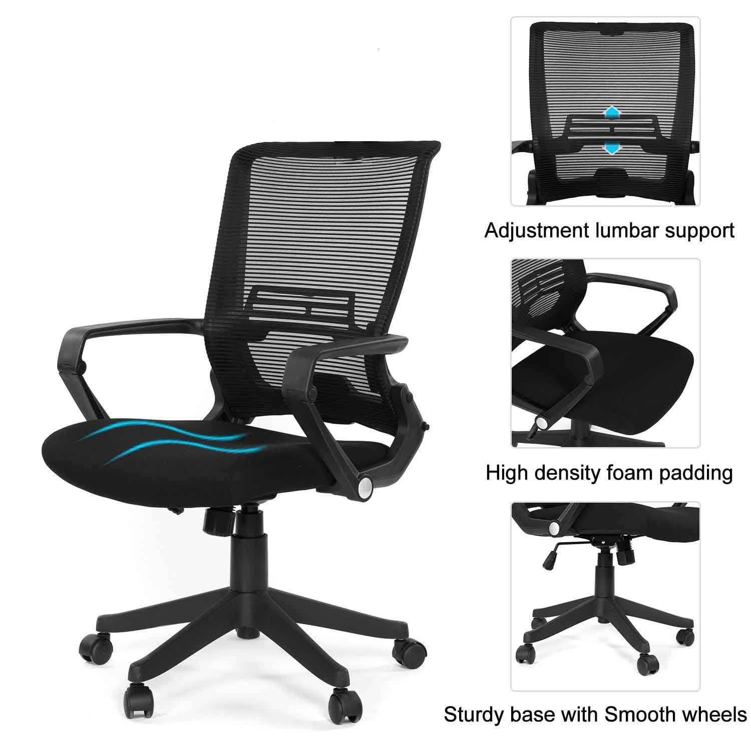 Ergo HQ Kairo Ergonomic Computer Desk Chair Home Office Easy Fold Out Adjustable 