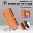 thumbnail image 3 of Jiahe Cover for Samsung Galaxy S10+, Multifunctional Wallet Case with Card Holder and Shoulder Strap,PU Leather Magnetic Closure Zipper Pocket Kickstand Wristband Flip Leather Cover, orange, 3 of 7
