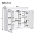 thumbnail image 2 of White Wall Mounted Cabinet with 2 Glass Doors – Over The Toilet Storage Cabinet, Retro Style Bathroom Wall Cabinet with Adjustable Shelf, 2 of 10