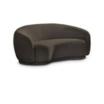 Meridian Furniture Hyde Brown Boucle Fabric Loveseat