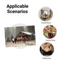 thumbnail image 5 of Amarainy Horses In Winter Forest Scene With Wooden Barn Linen Table Mats Set Of 4 For Home Kitchen Table Decor 12x18 inch, 5 of 5