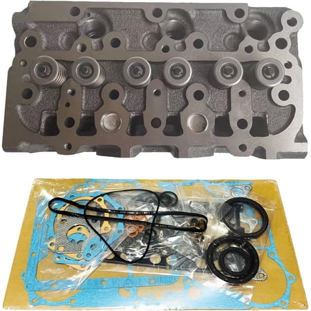 Seapple Complete D782 Cylinder Head Assembly & Full Head Gasket Set Compatible with Kubota D782 Engine ZD21 ZD221 ZD321 Zero Turn Mower