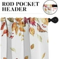 thumbnail image 5 of Fall Leaves Floral Kitchen Curtains with Valance and Tier Sets 36 Inch, 3 Pieces Autumn Pumpkin Leaf Rod Pocket Drapes Window Treatment Curtains for Kitchen Over Sink Dining Room Decor, 5 of 6
