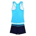 thumbnail image 2 of PROALLO Girls Bathing Suits Two-Piece Swimsuit with Boyshorts Vest-Style Tankini(12-13T Blue), 2 of 5