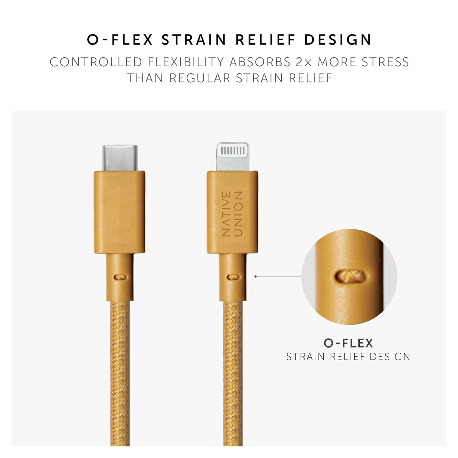 Native Union Belt Cable XL USB-C - 10ft Ultra-Strong Charging Cable Compatible with iPhone 13 & earlier (Kraft)