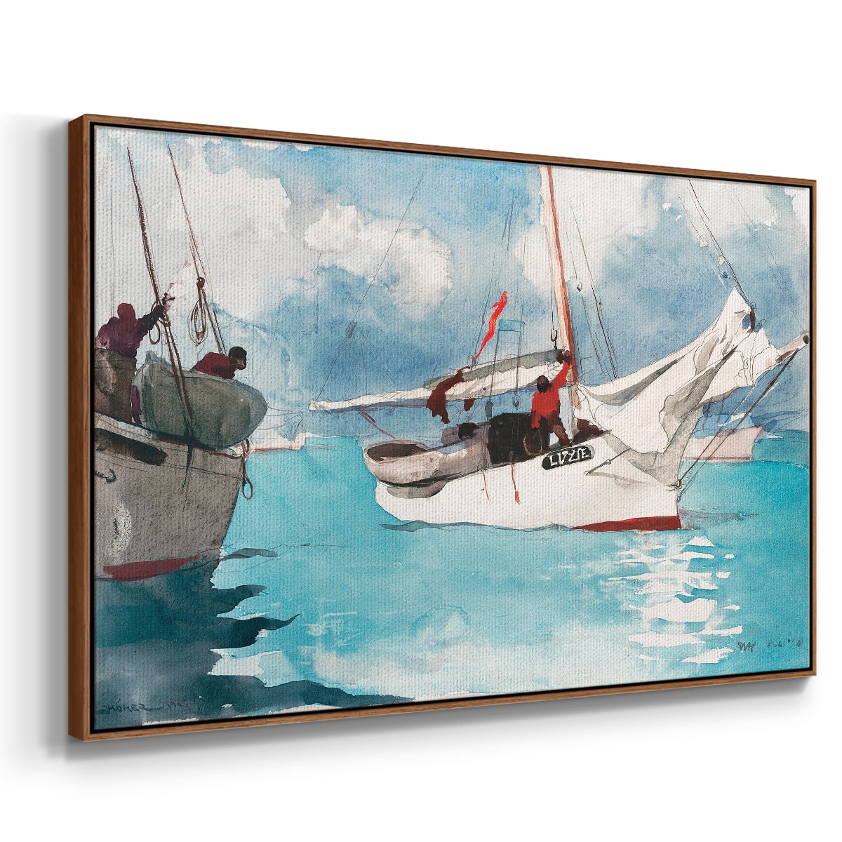 Vintage Landscape-CXXXIV By Wexford Home Framed in Walnut Wood Gallery Wrapped Canvas 27 in. x 41 in.