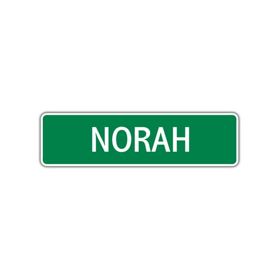 Norah Girls Children Name Letter Printed Plaque Decoration Novelty Label Indoor Outdoor Unique Wall Unique Aluminum Metal Sign 4"x18"