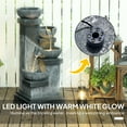 thumbnail image 4 of Outsunny 33.5" Outdoor Water Fountain, 4-Tier Floor Standing Resin Cascading Bowls Waterfall Fountain with LED Lights, Pump, 4 of 10