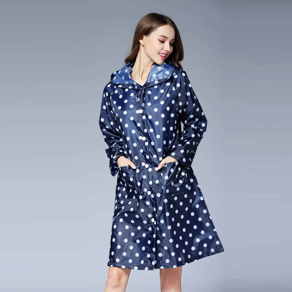 Aimiya 1 Pcs Fashion Cute Dots Raincoat Women Poncho Waterproof Rain Wear Outdoor Coat Jacket, Adult Unisex, Size: Small, Brown