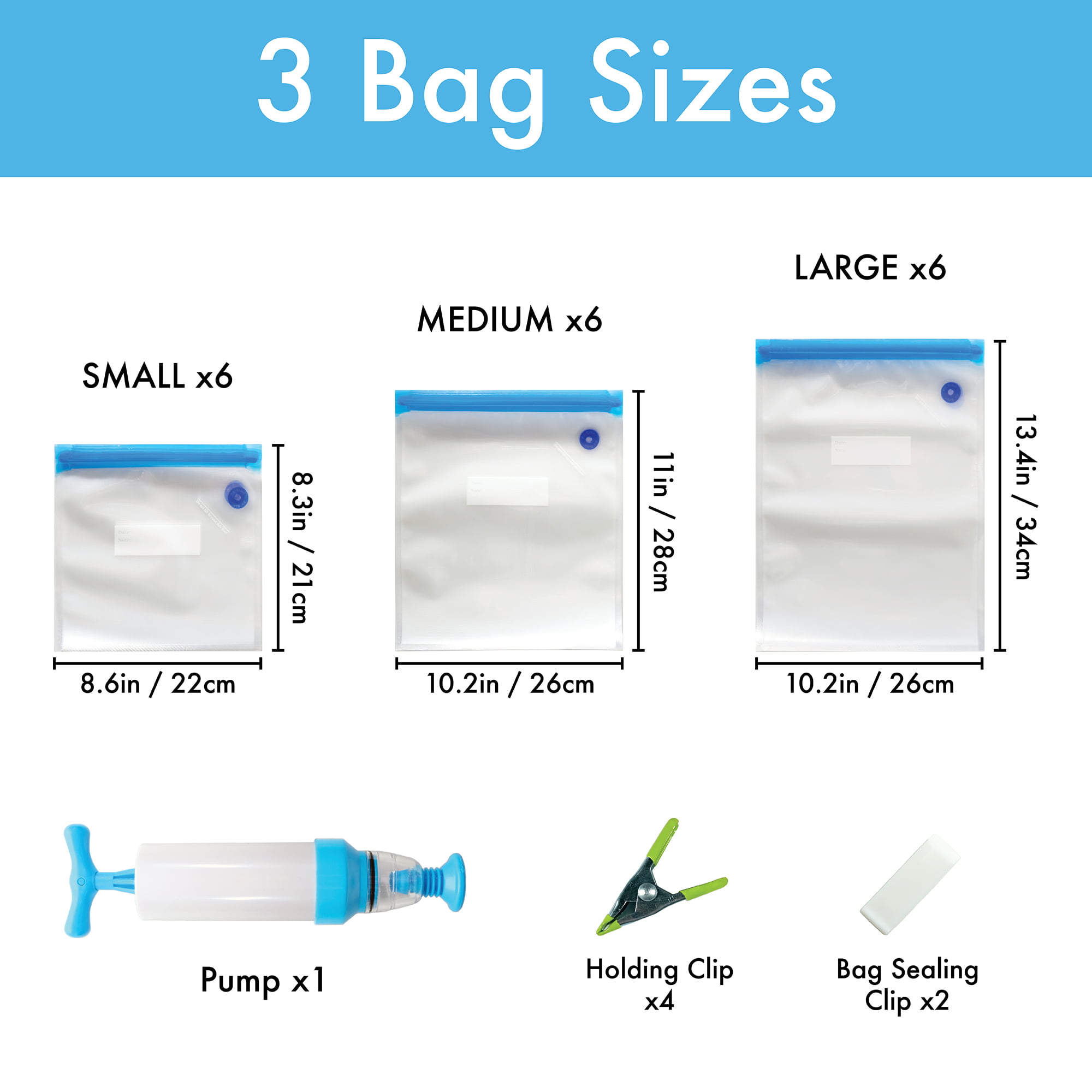 Uarter Sous Vide Bags Kit For Anova and Joule Cookers @ 15 Bags 4 Clips 1  Pump