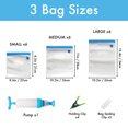thumbnail image 6 of Sous Vide Bags Kit for Anova or Joule Cookers - 18 Reusable Food Vacuum Sealer Bags, 1 Hand Pump, 2 Bag Sealing Clips and 4 Sous Vide Clips - Practical for Food Storage and Cooking BPA Free, 6 of 7