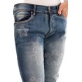 thumbnail image 3 of Men's Rhinestone Slim Straight Stretch Denim Jeans - Blue, Waist 32, 3 of 4