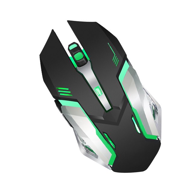 Ratón inalámbrico, recargable, inalámbrico, silencioso, con retroiluminación LED, óptico, ergonómico, para juegos, para PC, computadora, Juegos de teclado y mouse para computadora Negro