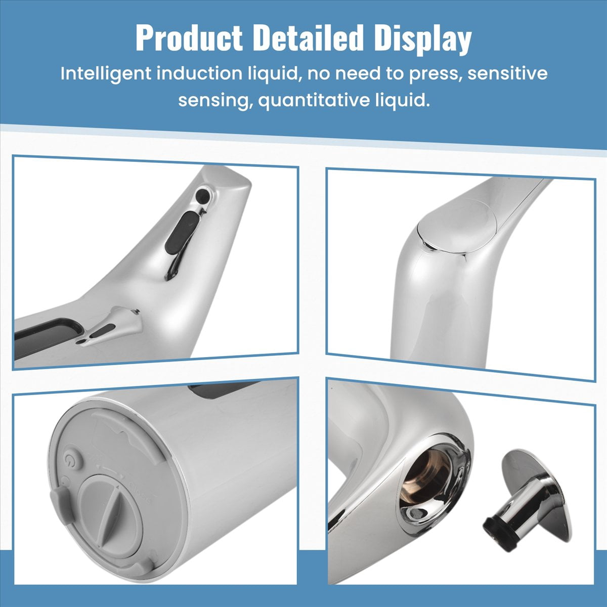 Automatic Soap Dispenser Touchless 400Ml,Automatic Sensor Soap Dispenser,Dish Soap Dispenser for Kitchen Bathroom Hotel