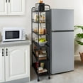 thumbnail image 2 of 6 Tier Slim Storage Cart with Wheels, Metal Mobile Shelving Unit Organizer Utility Cart for Office Bathroom Kitchen Laundry Room Narrow Places (10inches), 2 of 17