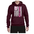 thumbnail image 2 of Survivor Awareness Flag Awareness Unisex Graphic Hoodie Sweatshirt, Maroon, Large, 2 of 3