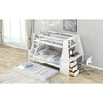 thumbnail image 4 of Newboti Furniture Twin over Full Bunk Bed with Trundle and Built-in Desk, Three Storage Drawers and Shelf, White NO.43789, 4 of 15