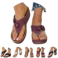 thumbnail image 5 of RotHome Wedge Sandals for Women Platform Thong Flip Flops Dressy Comfortable Slip On Casual Summer Shoes Womens Sandals Shock Absorbing Flexible Sole, 5 of 8