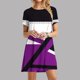 thumbnail image 2 of Vestido de Manga Corta para las Mujeres Casual Impreso Cuello Redondo, Vestido de las Señoras para la Primavera Y el Verano de Uso Diario, 2 of 9