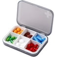 thumbnail image 1 of Pill Organizer - Portable Pill Box Small Pill Container for Purse or Pocket, Excellent Pill Storage Case (Gray, 6 Compartment), 1 of 6