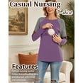 thumbnail image 5 of Women's Maternity Nursing Shirt Top Long Sleeve Patchwork Breastfeeding Clothes, 5 of 9