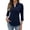 Navy, variant on BOMYJESK Womens Polo Shirts 3/4 Sleeve Collared Top V neck Tennis Golf Shirt Casual Work Cotton Tunics Tees 2026 Oversized Activewear With pocket Army Green L