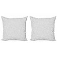 thumbnail image 1 of Ambesonne Grey Throw Pillow Cover 2 Pack, Abstract Curly Leaves, 20", Grey, 1 of 2