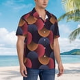 thumbnail image 5 of Daiia Circular Stripes Hawaiian Shirt for Men Gentle Cotton Regular Short Sleeve Casual-Medium, 5 of 9
