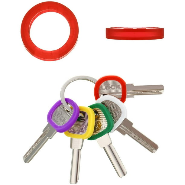 36 pièces couvre-clés couvre étiquettes couvre-clés flexibles anneaux d' identification de clés en plastique pour une identification facile des clés  