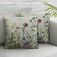 thumbnail image 3 of PHYHOO Spring Pillow Covers , Farmhouse Wildflower Green Throw Pillow Covers Floral Plant Outdoor Decorative Pillows for Couch Home Sofa Living Room, 3 of 5