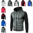 thumbnail image 3 of Hessimy Men's Novelty Color Block Pullover Hoodie Casual Fleece Long Sleeve Hooded Sweatshirt(Z02-Grey,XL）, 3 of 4