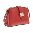 thumbnail image 5 of DKNY Lyla Leather Crossbody Metallic Logo Snap Closure MSRP $228 B4HP (Red), 5 of 7