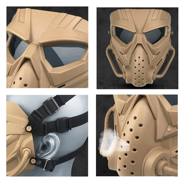 Máscaras para juegos al aire libre Máscara de paintball de cara completa con protección ocular transparente
