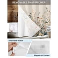 thumbnail image 3 of No Hook Cloth Fabric Shower Curtain with Snap in Liner, Vintage Botanical Waterproof Shower Curtains Set with See Through Top Window, Spring Floral Summer Botanical Rustic Bath Curtains 72"x72", 3 of 6