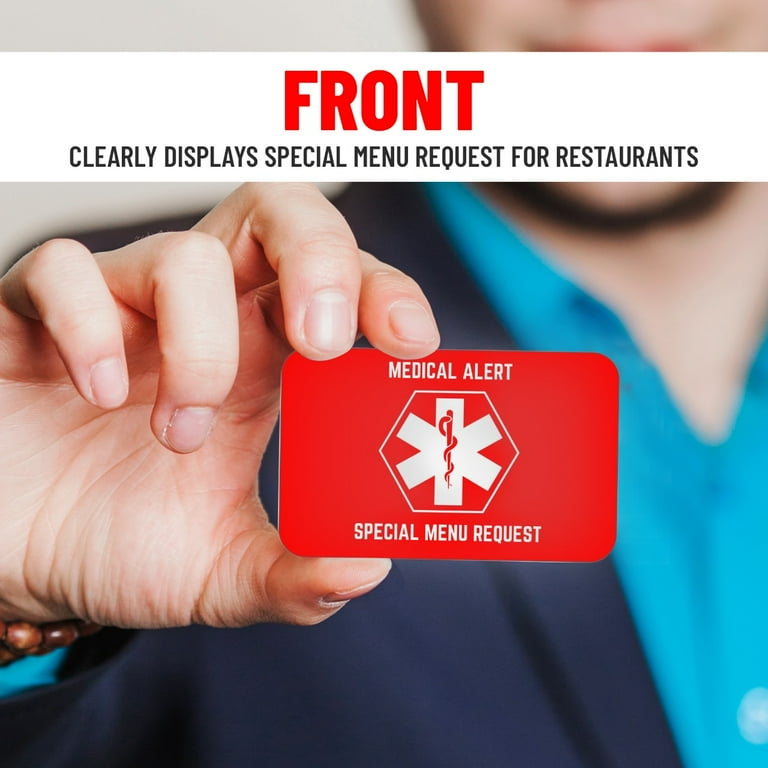 gastric sleeve id card Bariatric for Restaurants, Special Menu Request Card, Portion Control Restaurant Request for Bariatric or Patients, Wallet Sized, Set of 2 Cards (2, Red, 3.375in x 2.125in) : Industrial even driver identification cards My Identity Doctor - Pre-Engraved