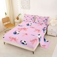 thumbnail image 2 of Manfei Pink Coquette Bow Full Size Sheets For Girls,Kids Soccer Sport Game Bed Sheets,4 Pieces, 2 of 6
